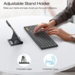 OMOTON Foldable Keyboard for Travel, Full Size with Number Pad, Black | Bluetooth 3-device Switching for iPad/iPhone/Tablet/Laptop/Mac, USB-C Rechargeable, Folding Portable for Travel & Remote Work - Image 8