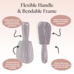 Kitsch Flexi Flow Detangler Brush, Hair Brushes For Women - Soft Violet | Brush Detangler for Women, Men & Kids, Curly Hair Brush w/ Bendable Frame, Bounce Curl Defining Brush for Wet or Dry Strands - Image 5