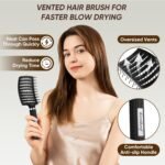 Hair Brush for Wet & Dry Hair, Detangler Brush for Women & Men | Paddle Detangling Hairbrush 2-Pack for Thick Curly Straight Hair, Curved Vented Design for Blow Drying, Glide Through Tangles - Image 4