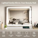 ROLOVE 23"x 18" Large Vanity Mirror with Lights, LED Makeup Mirror for Dresser and Desk, 10X Magnification, Dimmable Touch Control, Wall Mounted or Tabletop Mirror for Bedroom (White) - Image 9