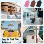 Luggage Tags for Suitcase Personalized Initial Leather Bag Tags | Embossed Travel Tags, 3 Info Cards, Privacy, Travel Essentials, Monogrammed Letter, Backpack Tags, Women and Men, Brown C - Image 7