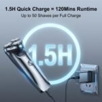Electric Razor for Men, 2026 Upgraded Electric Shavers for Men, USB-C Rechargeable, Wet & Dry Shaver with Pop-up Trimmer and Travel Case (Gunmetal) - Image 7