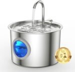 Cat Water Fountain Advanced 304 Stainless Steel 2.2L/74oz with Detachable Tank, Easy to Clean, Automatic Pet Fountain Quiet Cats Water Dispenser, Perfect for Cats Dogs Indoor - Image 2