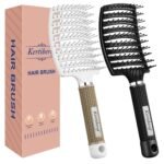 Hair Brush for Wet & Dry Hair, Detangler Brush for Women & Men | Paddle Detangling Hairbrush 2-Pack for Thick Curly Straight Hair, Curved Vented Design for Blow Drying, Glide Through Tangles - Image 2