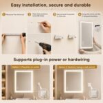 Antok 24x36 LED Bathroom Mirror with Lights, Backlit + Front Lit Vanity Mirror with CRI>90, Dimmable Anti-Fog Smart Mirror with Memory Function, 3 Color Temperatures, Shatterproof Tempered Glass, ETL - Image 8