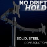 VIVO Dual Monitor Desk Mount, Holds 2 Computer Screens up to 30 inches and 22lbs Each, Heavy Duty Fully Adjustable Steel Stand with C-Clamp and Grommet, Black, STAND-V002 | Black, Articulating, Adjustable Monitor Arm, Grommet or C-Clamp Mounting, Computer Stand for 2 Monitors, Holds 22 lbs Each - Image 9