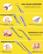 MORGLES Nail File and Buffer Blocks with Nail Care Kit | 13 Pcs Manicure Kit for Women, with Milk and Honey Cuticle Oil, Cuticle Trimmer Set - Image 7
