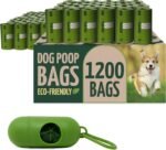 Reli. Biodegradable Dog Poop Bags w/Holder (1200 Count - 80 Rolls Bulk) | Leash Clip Dispenser | 9x13" Large Dog Bags for Poop | Green Eco-Friendly Oxobiodegradable Waste Disposal Refills (Unscented) - Image 2