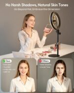 Desk Ring Light with Stand for Computer, Desk Light for Video Recording | 10.5" Video Conference Lighting, Adjustable Circle Light with Phone Holder for Zoom Meeting Video Call Podcast Stream Webcam - Image 3