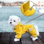 Dog Raincoat, Waterproof Dog Rain Jacket with Hood, Dog Rain Coat with Leash Hole, Reflective Strap for Small Medium Dogs, Lightweight Puppy Clothes(Yellow,M) - Image 6