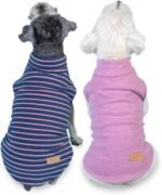 KYEESE 2Pack Dog Sweater for Small Dogs Soft Pet Coats Fleece Sweatshirt | Warm Turtleneck Dog Pullover Clothes, 4-Way Stretch & Lightweight Vest, Doggie Coat in Cold Weather, Daily Wear - Image 2