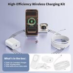 [Apple MFi Certified]Magnetic Charger 3 in 1 Charging Station,25W Wireless Foldable Mag-Safe Charger 6FT USB-C Cable Wireless iPhone Charging Station Compatible with iPhone 17/16/15/14/13/12 Pro/Plus - Image 8