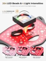 LED Light Therapy Mask (E106A) for Face, 850NM Near-Infrared Portable Rechargeable Red Light Therapy Mask, Soft Silicone Red Light Therapy with Timer for Home & Travel - Image 3