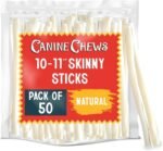 Canine Chews 10-11" Retriever Stick Rolls Rawhide for Dogs Skinny Sticks for Small Aggressive Chewing Dogs (50 Pack) - Image 2