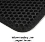 Cat Litter Mat Compact Size 23.6"x14.6" for Small Spaces, Upgrade Waterproof Leakproof Back Layer, Honeycomb Trapping Mat, Washable, Easy to Clean, Scatter Control Kitty Litter Matt, Black - Image 8