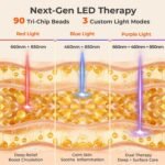 Red Light Therapy Pad for Body, 90 LEDs with Wearable Infrared & Blue Light | 13"x7.3" Pad with 460nm Blue, 660nm Red & 850nm NIR Light, 27 Customizable Options for Personalized Use - Image 3