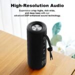 MIATONE Boombox Outdoor Portable Bluetooth Speaker Waterproof Wireless Speakers - Black - Image 4