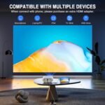 Mini Projector, VISSPL Full HD 1080P Video Projector, Portable Outdoor Projector with Tripod, Kids Gift, Home Theater Movie Phone Projector Compatible with Android/iOS/Windows - Image 6