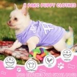 4 Pieces Dog Clothes for Small Dogs Girl Soft Puppy Shirt Cute Chihuahua Teacup Dog Clothes Female Dog Shirts Breathable Pet Clothing Pink Girl Doggie Clothes (XX-Small) - Image 3