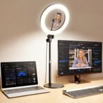 Desk Ring Light with Stand for Computer, Desk Light for Video Recording | 10.5" Video Conference Lighting, Adjustable Circle Light with Phone Holder for Zoom Meeting Video Call Podcast Stream Webcam - Image 2