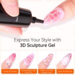 Makartt 3D Nail Gel, 15g Sculpting Gel Glue for Molding and Drawing | Clear Rhinestone Glue, Gems Decoration, Carving and Painting Nail Art, No Wipe - Image 6