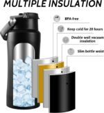 Stainless Steel Water Bottle with Portable Bluetooth Speaker TWS | BT5.3 Wireless Speaker,RGB Light,BPA Free Tumbler with Handle,Flip Straw and Spout,24Hr Cold,Leakproof,Camping Sport Beach - Image 6