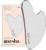 Kitsch Stainless Steel Guasha Tool for Face - Silver | Stainless Steel Gua Sha Facial Tools | Face Sculpting Tool and Double Chin Reducer, Neck & Lymphatic Drainage Massager - Image 2