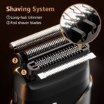 Mbzoey Electric Foil Shavers for Men: IPX7 Waterproof - Magnetic Cover | Mini Razor for Travel - Face Shaver with LED Display & USB-C Fast Charge - Micro-Comb Technology & Precision Blades - Image 5