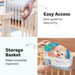 Miotetto Baby Playpen, Wooden Playpen for Babies and Toddlers, Foldable Fence with Montessori Activity Panel, Storage Basket & Gate, Portable, Easy to Assemble Baby Play Pen Natural Wood Playyard - Image 10