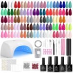 Beetles Gel Nail Polish Kit with U V Light - 80Pcs 55 Colors Gel Nail Kit | Color Enchantment with Everything Base Top Coat Beginner Starter at Home Nails Kit Manicure DIY Salon Tools Gifts for Women - Image 2