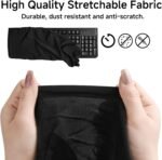 Keyboard Dust Cover for 75% 80% 96% Full Size PC Keyboards | Stretch Fabric Anti-Dust Keyboard Sleeve, Dustproof Protector Fits 14.9"x5.9" to 19.5"x7.5" Keyboards, Black, Size M - Image 5