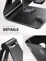 Lamicall Aluminum Cell Phone Stand, Adjustable Desk Phone Holder for iPhone | Adjustable Viewing Angle, Stable Anti-Slip Base, Case Friendly for iPhone 17 16 15 14 Pro Max, Office Desk Essential, Black - Image 7