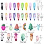 Hair Clips for Girls, Funtopia 100Pcs Snap Barrettes for Kids Teens Women | Colorful Metal Snap Hair Clips, 2 Inch Barrettes Cute Candy Color, Non-Slip Hair Accessories Cartoon Hair Pins (Animal Stars) - Image 6