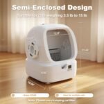 Mintakawa Automatic Cat Litter Box Self Cleaning - APP Control and Weight Monitoring - Ultra-Quiet, Suitable for Medium Cats and Kittens, Safe Anti-Pinch Litter Box (Assembly Required) - White - Image 5