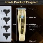 Handsomeface Hair Clippers for Men, Cordless Beard Trimmer Grooming Kit, LED Display Electric Hair Trimmer, Low Noise Barber Haircut Tools for Self Hair Cutting & Facial Shaving - Image 3