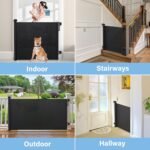 PRObebi Retractable Baby Gates for Stairs & Doorways, Dog Gate 0-54" W × 34" H, Black - Image 8