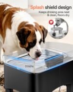 UPSKY 11L Elevated No-Spill Dog Water Fountain with 4 Adjustable Heights | Large Dog Water Dispenser, No-Splash, 304 Stainless Steel Tray, 5-Layer Filtration, for Large/Senior Dogs & Multi-pet Home - Image 6