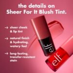 e.l.f. Sheer For It Blush Tint, Plums Up | Multi-Use, Long-Lasting Lip & Cheek Makeup, Creates A Natural Flush Finish, Vegan & Cruelty-Free - Image 3