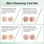 Blackhead Remover Tools for Face, Black Head Remover for Nose, 304 Stainless Steel Pore Extractor Spatula for Deep Pore Cleaning with Soft Silicone Cleansing Brush & 4 Blackhead Needles - Image 6
