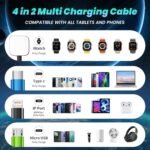 Multi Charging Cable with iWatch Charger, 2 Pack 5FT Travel Essentials | One Cable Charges Multiple Devices, Perfect for Travel, Cruises, Road Trips and Everyday Use while Reducing Cable Clutter - Image 3
