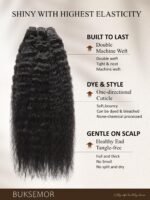 Kinky Yaki Straight 100% Human Hair Bundles 15A Grade 16 18 20inch | Soft Full & Thick From Root To Tip,Minimal Shedding & Tangle Resistan,Natural Color Easy To Blend,Reusable With Proper Care - Image 3