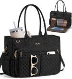 Bagstellar Teacher Tote Bag for Women, 15.6" Laptop Work Tote Computer Bag | Quilted Bible Nurse Bag with 40oz Cup Holder, Insulated Pocket & Strap, Large Laptop Briefcase for School Travel Office Gifts - Image 2
