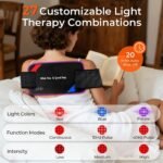 Red Light Therapy Pad for Body, 90 LEDs with Wearable Infrared & Blue Light | 13"x7.3" Pad with 460nm Blue, 660nm Red & 850nm NIR Light, 27 Customizable Options for Personalized Use - Image 7