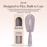 Kitsch Flexi Flow Detangler Brush, Hair Brushes For Women - Soft Violet | Brush Detangler for Women, Men & Kids, Curly Hair Brush w/ Bendable Frame, Bounce Curl Defining Brush for Wet or Dry Strands - Image 10