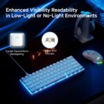 TMKB 60% Mechanical Gaming Keyboard, Red Linear Switch, Wired, White | LED Backlight, Anti-Ghosting, Detachable USB-C, Double-Shot Keycaps, 61 Keys - Image 5