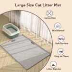 Garoopion Silicone Cat Litter Mat Large 40" X 28", Easy to Clean, Gray | Large Size Waterproof Silicone Mat with Raised Edges, Catch Litter, Protect Floor from Urine, Multi-Use for Dog/Sink/Kitchen - Image 6