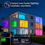 Meliya Smart Light Bulbs, Color Changing Smart Bulb Work with Alexa & Google Assistant, 2.4GHz WiFi Bluetooth LED Light Bulb, Dimmable & Timing,Music Sync,Voice Control,RGBWW A19, 9W 800 LM (2 Pack) - Image 8