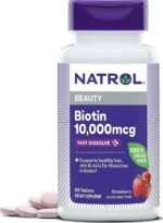 Natrol Biotin 10000mcg, 4X Faster Dissolve Supplement for Healthy Hair, Skin and Nails for Those Low in Biotin, Plus Energy Metabolism Support, 60 Tablets, Up to a 60 Day Supply - Image 2