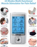 NURSAL 24 Modes TENS Unit Muscle Stimulator for Pain Relief, Rechargeable Electronic Pulse Massager, 8 Pcs Pads, Drug-Free Pain Relief for Shoulder, Back, Muscle, ABS Pads Holder - Image 5