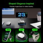 3 in 1 MagSafe Wireless Charger Stand for iPhone Apple Watch AirPods | Adjustable Blue Ambient Light,15W Magnetic Charging Station for iPhone 17 16 15 14 13 12 Series wireless charging station - Image 8